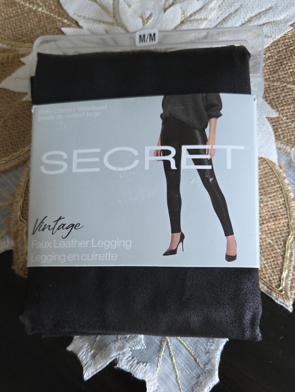 Vintage Faux Leather Leggings — Black